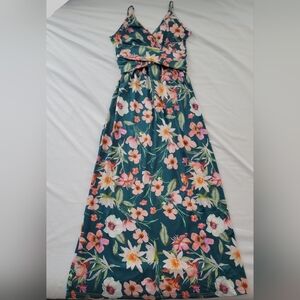 Beatiful Green Floral Maxi Dress
